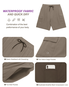 Pantalones Cortos Deportivos de Verano para Hombre, Color Liso, con Cordón Ajustable en la Cintura, para Playa o Piscina, Tejidos, con Logotipo OEM - Product Image 5