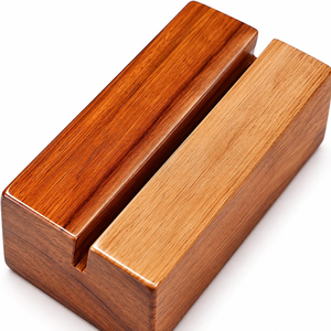 Porte-cartes de visite en bois naturel pour bureau, portable, pour réunions, événements de réseautage, organisateur de cartes de visite pour bureau, présentoir de bureau - Product Image 1