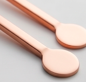 Ensemble de 4 cuillères à thé finition cuivre, finition mate, design minimaliste, résistant à la rouille, couverts en métal pour les fêtes - Product Image 2