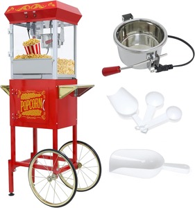 เครื่องทำป๊อปคอร์นเชิงพาณิชย์ขนาด 16 ออนซ์, 1440 วัตต์, เครื่องทำป๊อปคอร์นสำหรับโรงภาพยนตร์, เครื่องทำป๊อปคอร์นแบบตั้งโต๊ะสีแดงพร้อมระบบควบคุม 3 ปุ่ม - Product Image 2