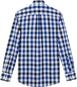 Chemise décontractée personnalisée pour homme, à manches longues, col rond, boutonnée, à carreaux, coupe classique, 100 % coton respirant, OEM ODM, vente en gros - Product Image 4