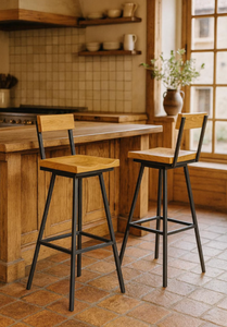 Silla de Bar de Madera de Teca Sólida, Artesanía de Calidad, Taburete de Cocina de Madera Natural, Sillón para el Hogar, Muebles para el Comedor - Product Image 3