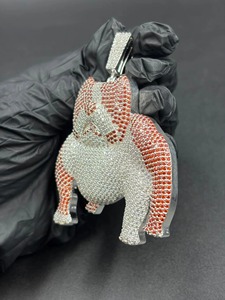 Cute <b>Animal</b> Shaped <b>Crystal</b> Rhinestone Pendant 925 Silver Moissanite Zinc Alloy Themed Charm Gift for Unisex Jewelry - Product Image 3
