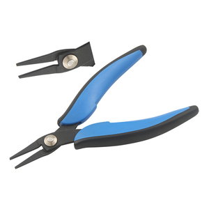 Pince à bec plat en acier inoxydable de 150 mm avec poignées en caoutchouc à ressort pour la fabrication de bijoux, les loisirs créatifs, le gainage de fils, la coupe de fils et les circlips - Product Image 1