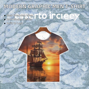 T-shirt pour homme avec design uni, tissu jersey 100% coton, respirant et écologique, coupe décontractée élégante - Product Image 2