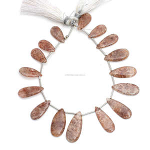 ลูกแพร์ทองแดงธรรมชาติคุณภาพพรีเมี่ยมทรงลูกแพร์เรียบขนาด8นิ้วเส้น7X12.5ถึง10.5x40มม. สำหรับการทำเครื่องประดับชั้นนำ - Product Image 3