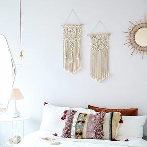 Bohemian macrame wall hanging Geometric design tassels Indoor living room decor Boho style wall hanging - Product Image 5