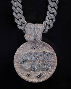 Collar Personalizado con Colgante de Moissanita Estilo Hiphop, Cadena 925 para Nombre, Logotipo o Letra de Rapero Certificado, Color Blanco para Hombre - Product Image 1