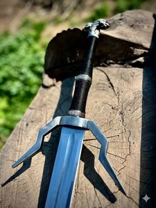 Espada de Fantasía con Hoja de Acero Inoxidable, Punta de Lanza, Borde Recto, Decorativa para Cosplay y Exhibición - Product Image 3