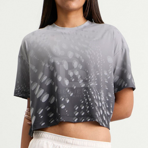 เสื้อยืดครอปทรงปกติ แขนสั้น ผ้าไนลอน/โพลีเอสเตอร์ คอกลม สำหรับผู้ชาย สวมใส่สบาย ระบายอากาศได้ดี น้ำหนักเบา - Product Image 4