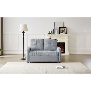 Divano Letto Moderno da 137 cm con Schienale Regolabile, Due Portabicchieri, Porta Telefono e Tre Porte di Ricarica - Product Image 5