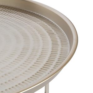 Modern Round Metal <b>Coffee</b> <b>Table</b> with Textured Tray Top Minimalist Accent Side <b>Table</b> for Living Room Bedroom and Lounge - Product Image 5