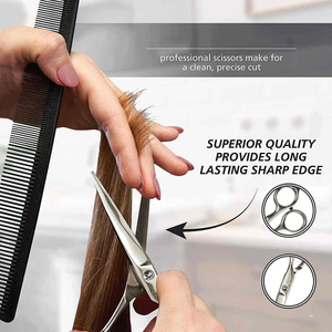 Ciseaux de coiffure professionnels en acier inoxydable finition satinée, ciseaux de barbier 6 pouces, manche ergonomique décalé, ciseaux de coupe de cheveux pour salon - Product Image 5