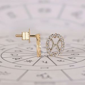Boucles d'oreilles en diamant EF de 0,32 carats créé en laboratoire, motif Piscis, avec un élégant design halo, bijoux de mode pour femmes, cadeaux - Product Image 2