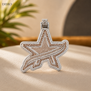 Pendentif personnalisé en moissanite, plaqué or rose, micro-pavé, diamant rond brillant, pendentifs de luxe unisexes - Product Image 5