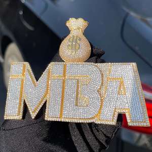 จี้เพชรแท้คุณภาพพรีเมียมชุดกรอบฮิปฮอปโซ่ชุบทองคำขาวสำหรับใส่ในชีวิตประจำวันเป็นของขวัญในโอกาสต่างๆ-ราคาโรงงาน - Product Image 1