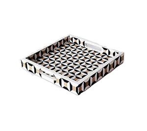 Bandeja Decorativa de Resina con Diseño Artesanal, Bandeja de MDF, Bandeja para Servir en la Cocina y Eventos a un Precio de Fábrica Muy Bajo - Product Image 1