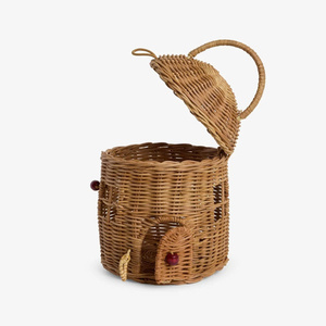Top Selling Natural Rattan <b>Wicker</b> Mushroom Shaped Storage <b>Basket</b> Unique Design Baby Nursery Fairy House Collection - Product Image 1
