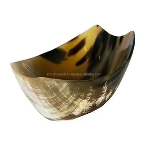 Bol de service en corne polie attrayante en gros Ustensiles de cuisine de meilleure qualité de l'Inde RF Artisanat pour les fêtes - Product Image 1