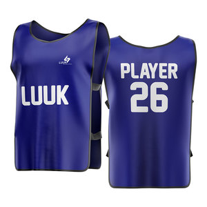 Maillots d'entraînement de football pour hommes grande taille LUUK International, sans manches, 100% polyester, maille respirante, évacuation de l'humidité - Product Image 3