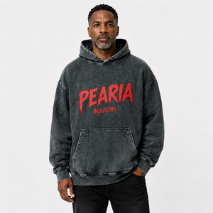 Sudadera con Capucha de Forro Polar con Lavado Vintage, Color Sólido Desgastado, Sudadera con Capucha Completa, Logotipo Frontal Personalizado, Ropa de Invierno - Product Image 1