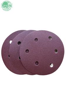 Disco de lijado de óxido de aluminio rojo de 150 mm con gancho y bucle, disco abrasivo para lijadora manual en forma de disco - Product Image 3