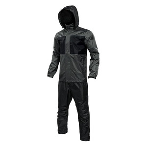 Ensemble imperméable pour homme, veste à capuche et pantalon noirs, vêtements d'extérieur imperméables - Product Image 1