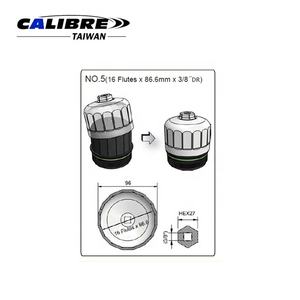 TAIWAN CALIBRE 9pc 3/8" Aluminum & Carbon Steel Oil Filter Cups <b>Socket</b> Wrench Set with 1 Year Warranty - Product Image 5