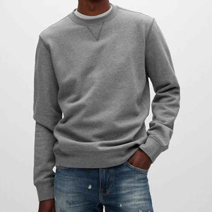 Sweat-shirts personnalisés en gros pour hommes, coupe décontractée, gris, streetwear, tricotés, unis, décontractés, chauds pour l'hiver, faible MOQ, haute qualité - Product Image 4