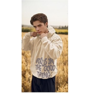 Focus On The Good Things Sweat-shirt à capuche oversize unisexe en coton French Terry, style décontracté, style automne - Product Image 5