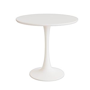 31.5\" Mid Century E Dining <b>Table</b> <b>White</b> <b>Round</b> Tulip <b>Table</b> with MDF Top Pedestal Base Assembled for 2-4 People Kitchen Dining - Product Image 1