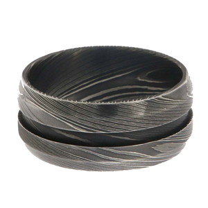 Anillo de Acero de Damasco Hecho a Mano, Joyería de Boda Personalizada con Acabado Duradero, Anillo Moderno de Acero de Damasco - Product Image 4