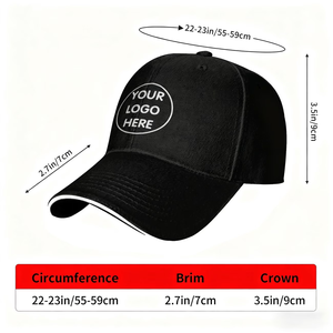 Custom Unisex Baseball Cap-Lightweight Breathable Waterproof Cotton Adjustable Solid Pattern Personalize with Text/Photos/Logo - Product Image 5
