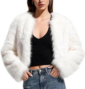 Manteau d'hiver court et épais pour femme, respirant, rembourré de fourrure de renard, à capuche, manches longues, col en fourrure de renard amovible, couleur unie - Product Image 2