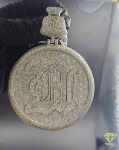 Colgante Personalizado de Bolsa de Dinero con Diamantes VVS Cultivados en Laboratorio y Símbolo de Dólar, Plata de Ley 925, Joyería Hip Hop - Product Image 1