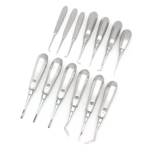 Juego de 13 Elevadores Dentales Luxating Lift para Extracción de Dientes, Incluye Barra Transversal Coupland y Elevadores Rectos Cryer de Acero Inoxidable - Product Image 4