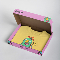 Boîte d'expédition pliable en carton ondulé Kraft rose pour t-shirts ou vêtements, emballage personnalisé