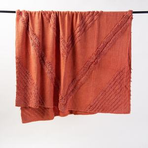 Colecciones de lujo de bloque de mano sólido 100% manta de tiro de lana Tuffted invierno algodón tejido sofá cubierta estilo liso - Product Image 6