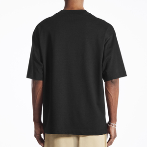 Breathable Eco-Friendly 220g Oversized Short Sleeve Men's High Quality 100% Cotton O-Neck T-Shirt Custom Logo Printed Solid - Product Image 3