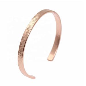 Nueva llegada pulsera de cobre martillado pulsera de cobre hecha a mano brazalete de cobre sólido puro en precio al por mayor - Product Image 3