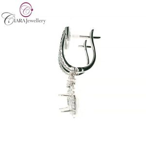 AU750สีขาว/เหลืองทอง18K แท้เบาะรูปทรง0.75CT ต่างหูวางกึ่งติดตั้ง - Product Image 2