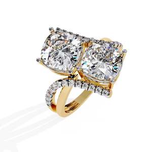 Pendientes de Diamantes Naturales de Corte Ovalado en Oro Amarillo para Mujer, Certificados, Chapados en Oro de 22k, con Pequeñas Piedras Laterales, Modernos, de Lujo para Boda - Product Image 4