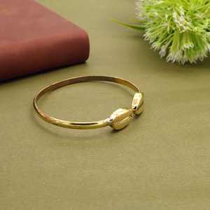 Bracelet jonc simple en argent doré, bracelet uni pour homme et femme, bijoux - Product Image 4