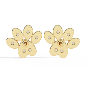 AJRETAIL 0.18ct Natural Diamond <b>Earrings</b> 14K Gold Round Brilliant Cut HI Color VS-SI Clarity <b>Cute</b> Style - Product Image 5