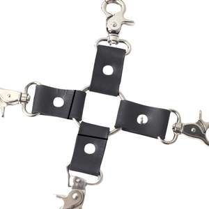 Real Cowhide Leather Wrist Cuffs Pair with Heavy Buckles and Soft Inner Lining - Product Image 6