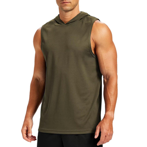 Latest Fashion <b>Men</b> Gym <b>Sleeveless</b> Hoodies High Quality 100% Cotton Regular Custom Design High Quality Summer <b>Men</b> Hoodie - Product Image 1