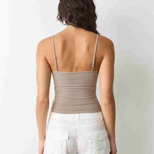Women's Custom Casual Minimalist Camisole <b>tOPS</b> Sexy Gather Comfortable 100% Cotton <b>Knitted</b> Sporty Slimming <b>Tank</b> <b>Top</b> For Women - Product Image 2