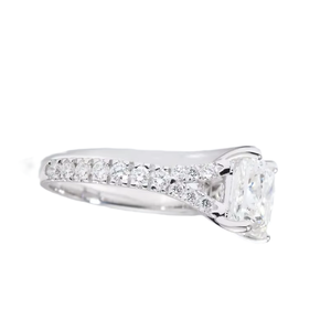 Anillo de Boda de Oro Sólido de 14K/18K con Corte Princesa, Color DEF, Claridad VS/VVS, Certificado IGI, 2.50CT, Media Eternidad - Product Image 3