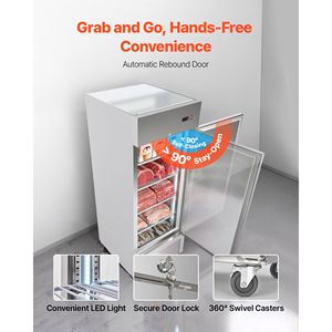 Congelatore Commerciale a Porta Singola 29"W 22 Cu.Ft in Acciaio Inox Verticale con Sbrinamento Automatico e 4 Ripiani Regolabili - Product Image 5