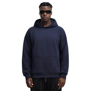 High Quality Eco-Friendly Lightweight Breathable Polyester/Cotton Fleece Double-Layer Oversized <b>Pullover</b> Hoodie Long <b>Men's</b> - Product Image 2